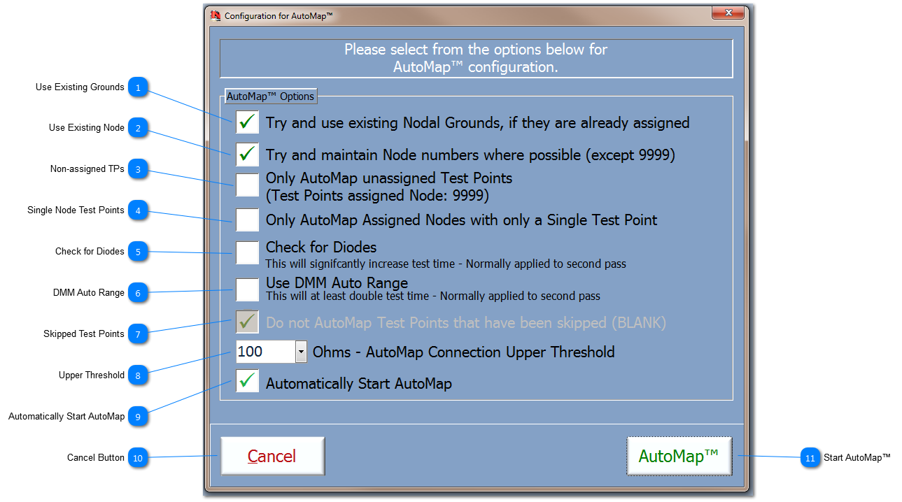 AutoMap™ Options