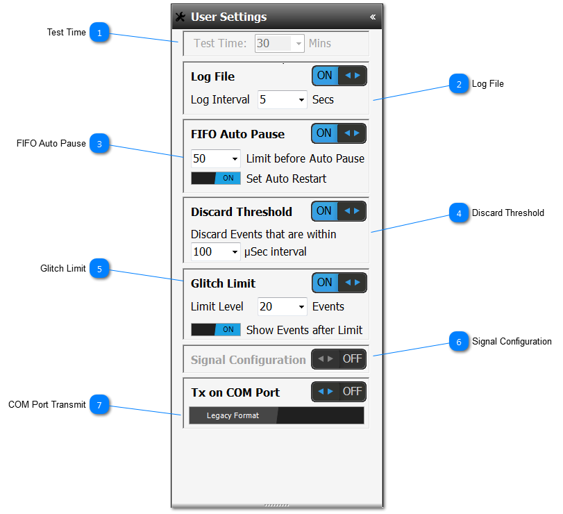 User Settings Band